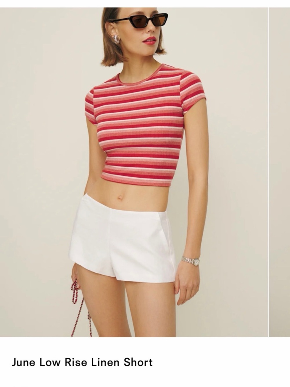 Low Rise Linen Shorts